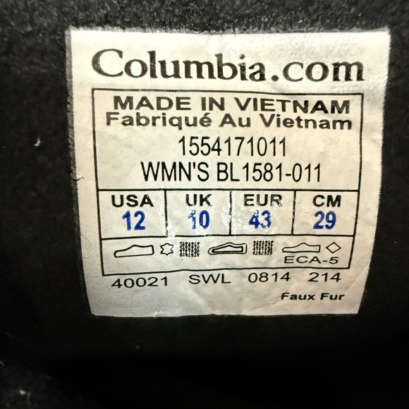 Columbia Ice Maiden II Waterproof Winter Snow Boot Lace Up Faux Fur Women’s 12 - Picture 10 of 10